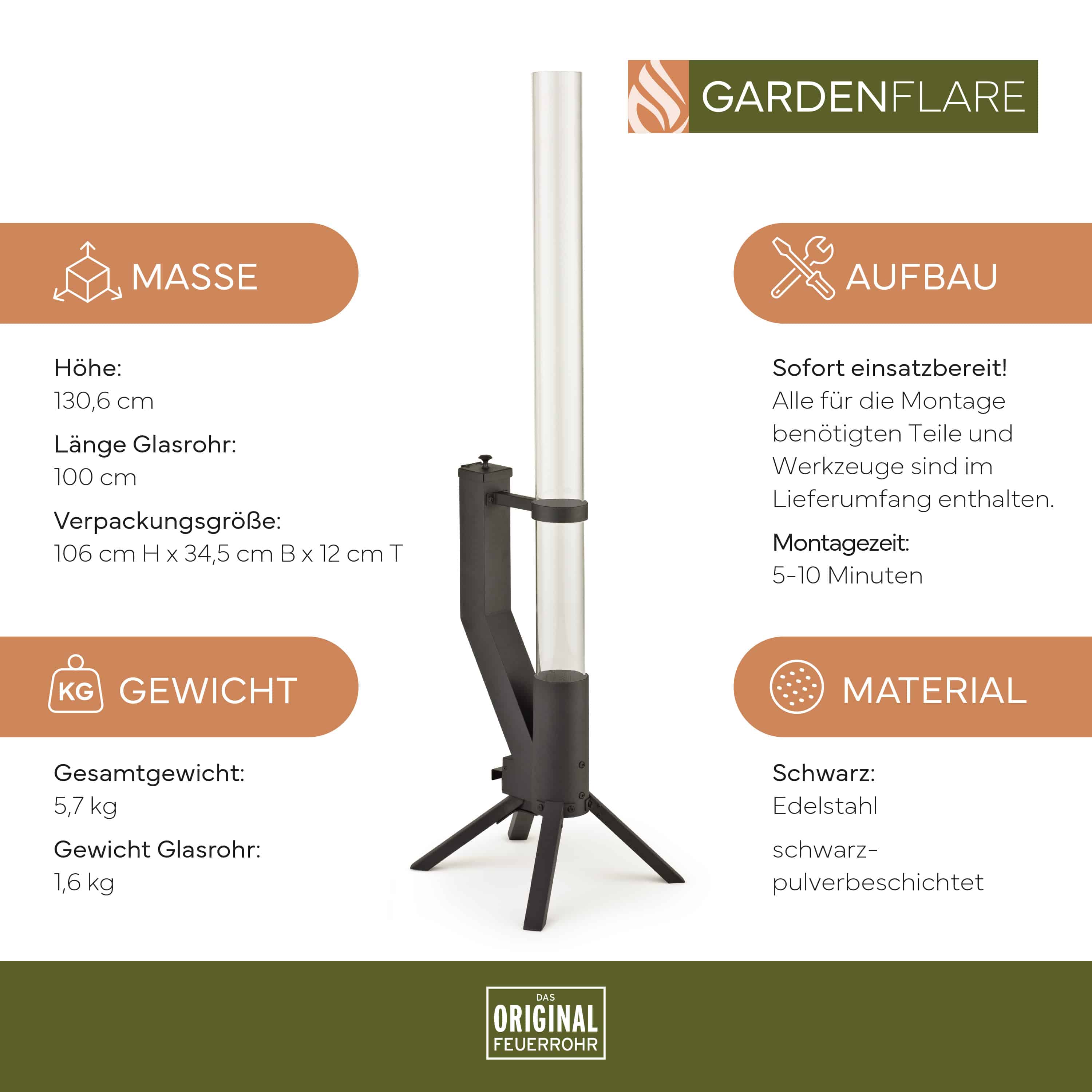 Gardenflare Feuerrohr