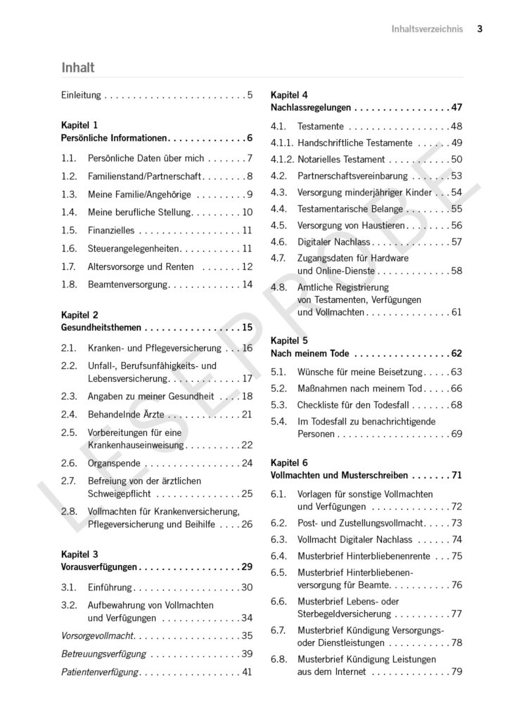 Vorsorge-geregelt! - Leitfaden zur Vorsorge