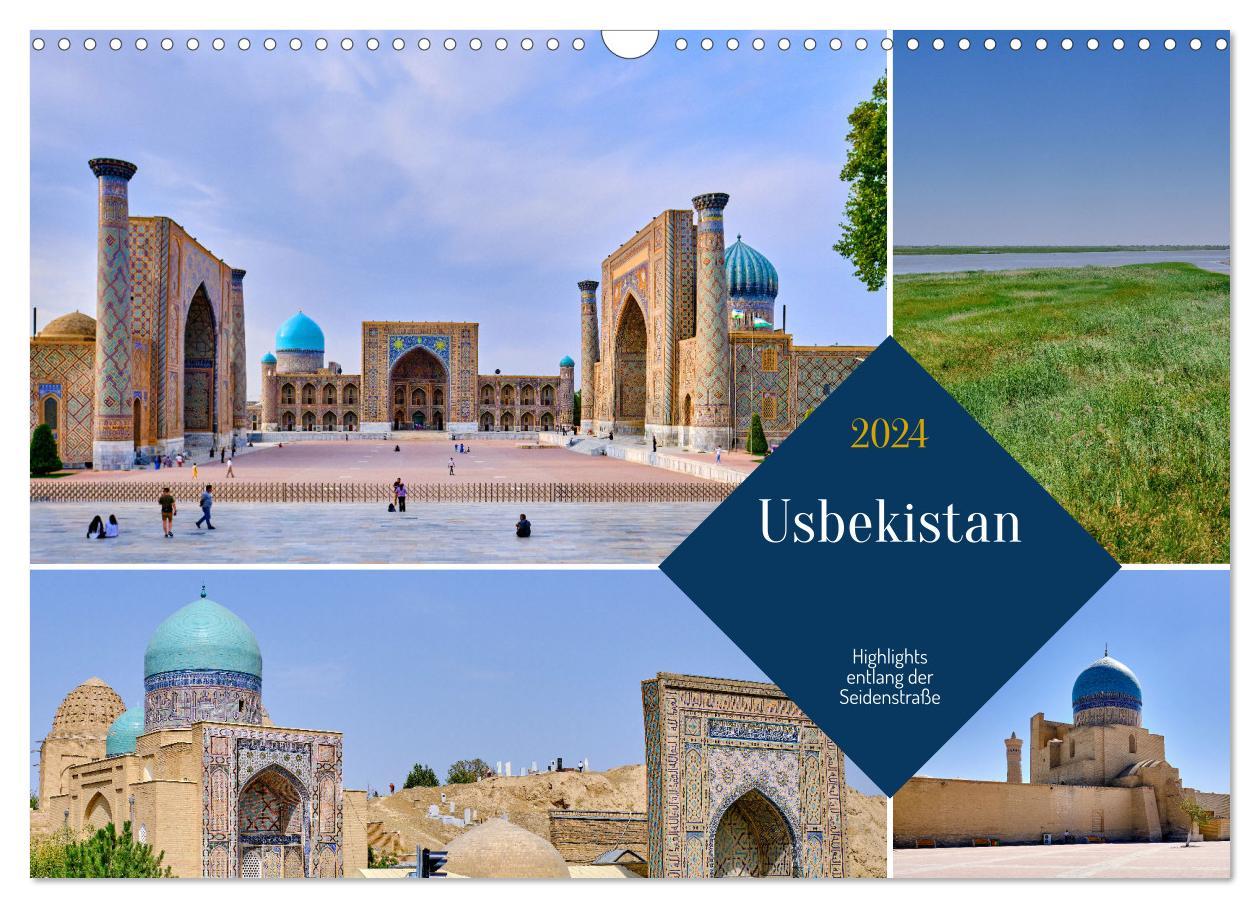 Zentralasien - Entlang der alten Seidenstraße (Wandkalender 2024 DIN A3 quer), CALVENDO Monatskalender Die Highlights entlang der Seidenstraße
