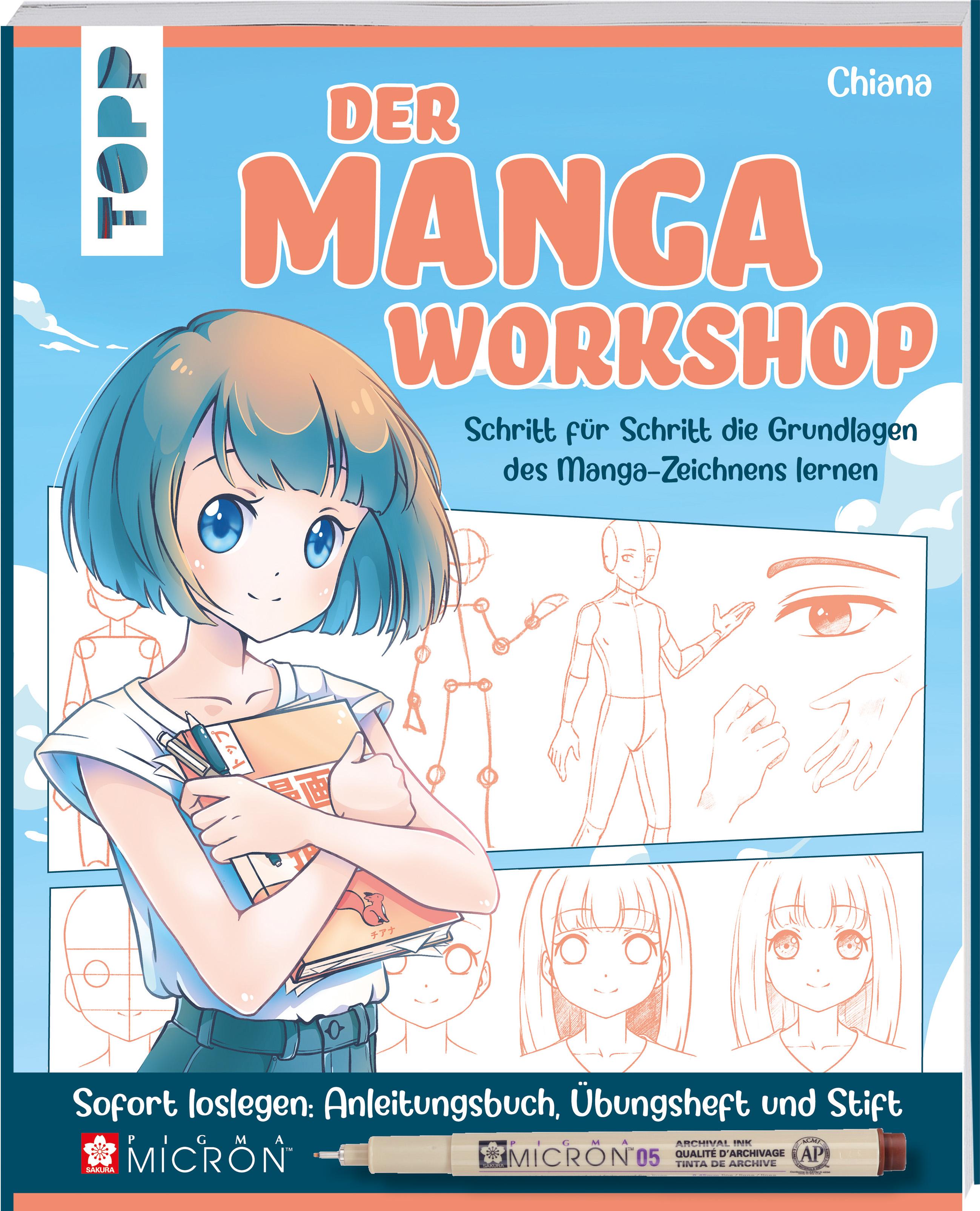 Der Manga-Workshop - Grundlagen des Manga-Zeichnens lernen Mit Anleitungsbuch, Übungsheft und Original-Stift Pigma Micron von Sakura sofort loslegen