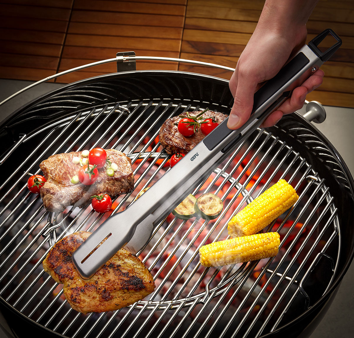 Grillzange BBQ & Triangel Buerste BBQ Set