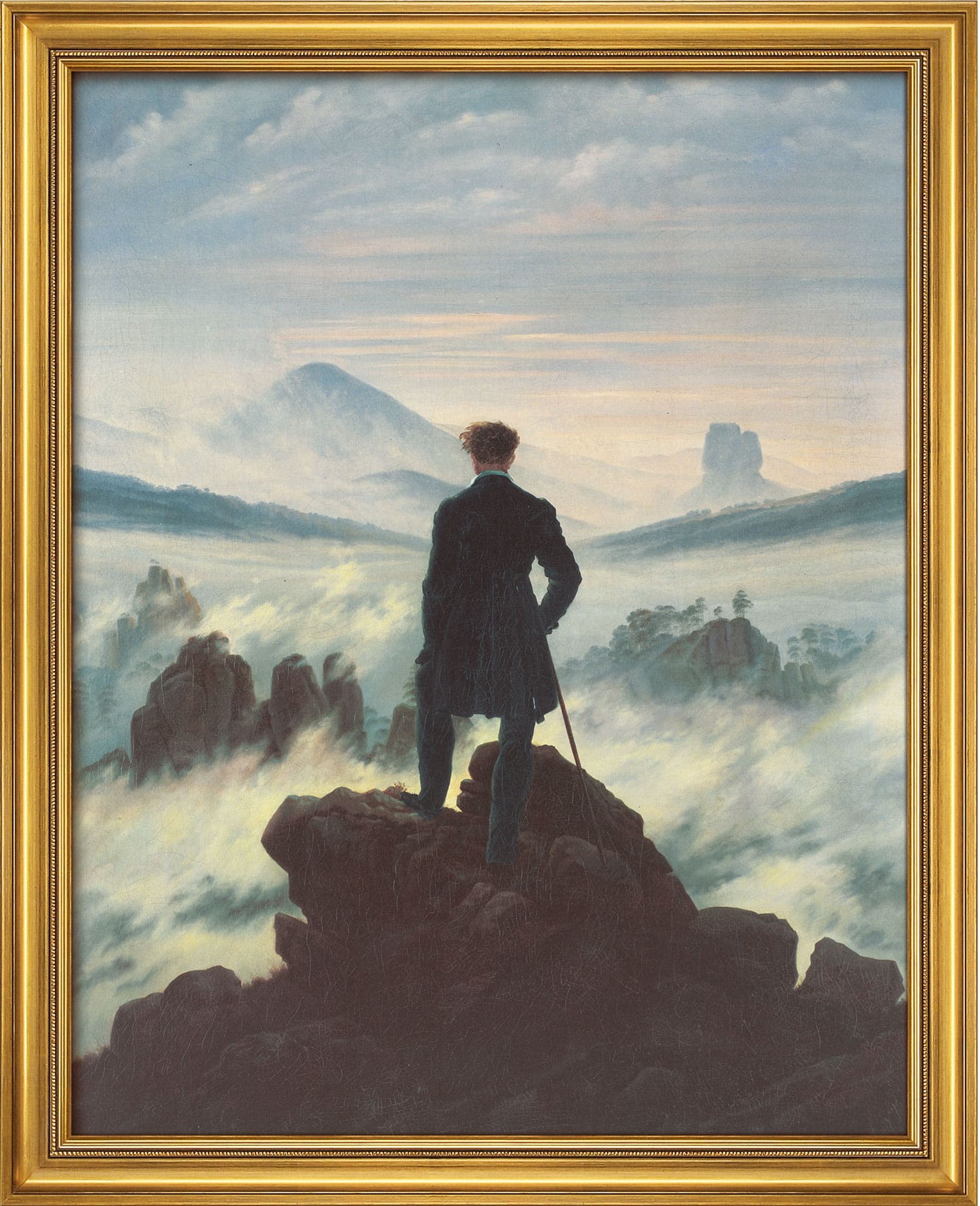 Bild "Der Wanderer über dem Nebelmeer" (1818) - Casper David Friedrich