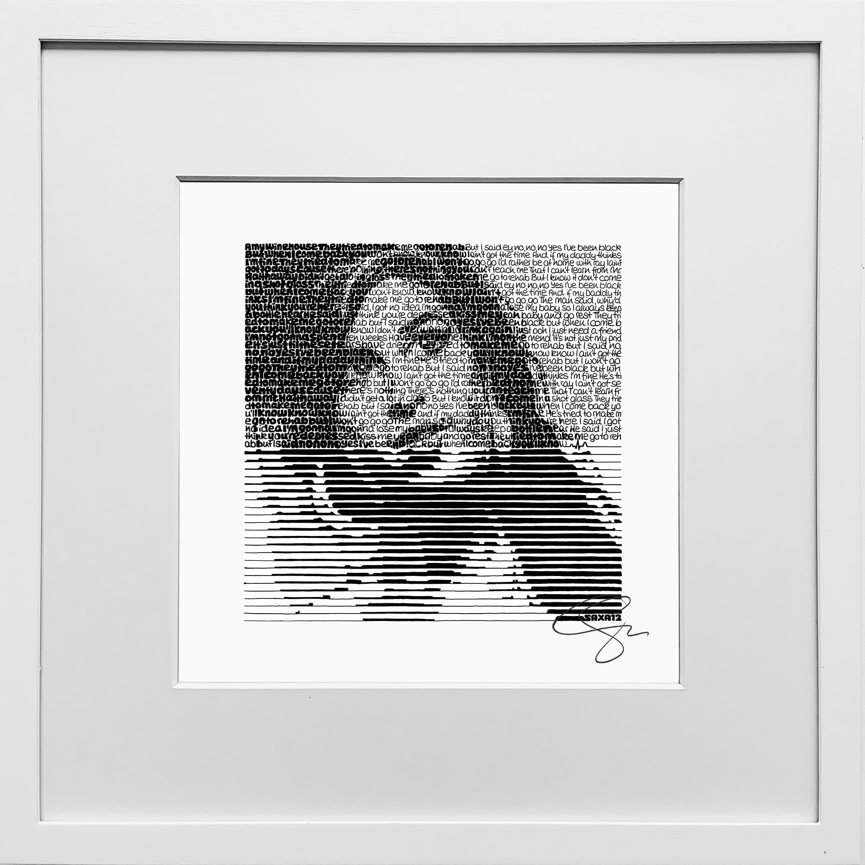 "Amy Winehouse" SAXA Edition Wortmalerei