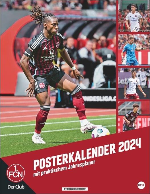 FC Nürnberg Posterkalender 2024. Fotokalender groß mit den besten Spielerfotos des Vereins. Wandkalender 2024. 34 x 44 cm. Hochformat. Maße (B/H): 34 x 44 cm, Fotokalender