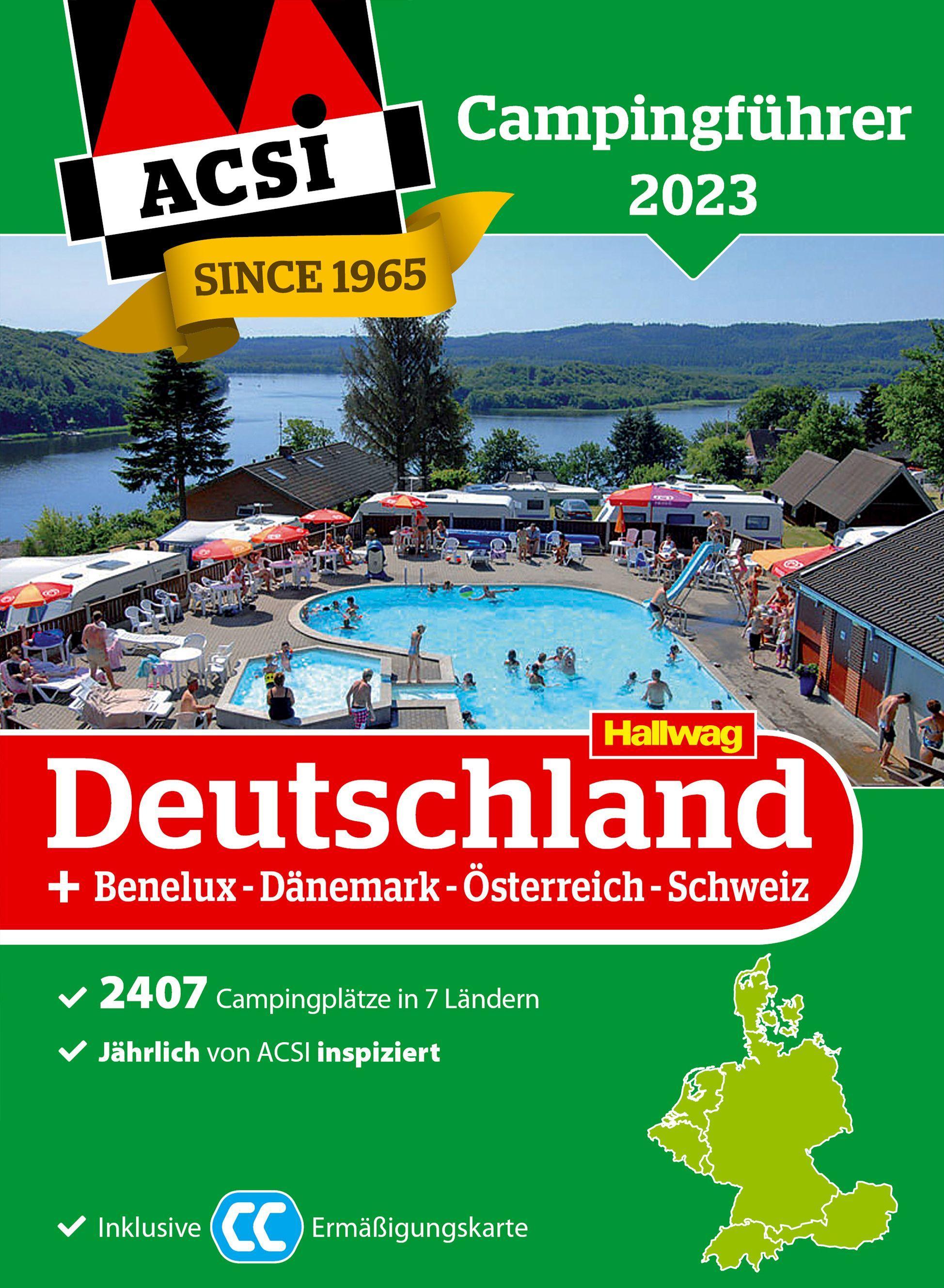 HV ACSI Campingf Deutschland 23 + Benelux-Dänemark-Österreich-Schweiz. Inkl. ACSI CampingCard Ermässigungskarte