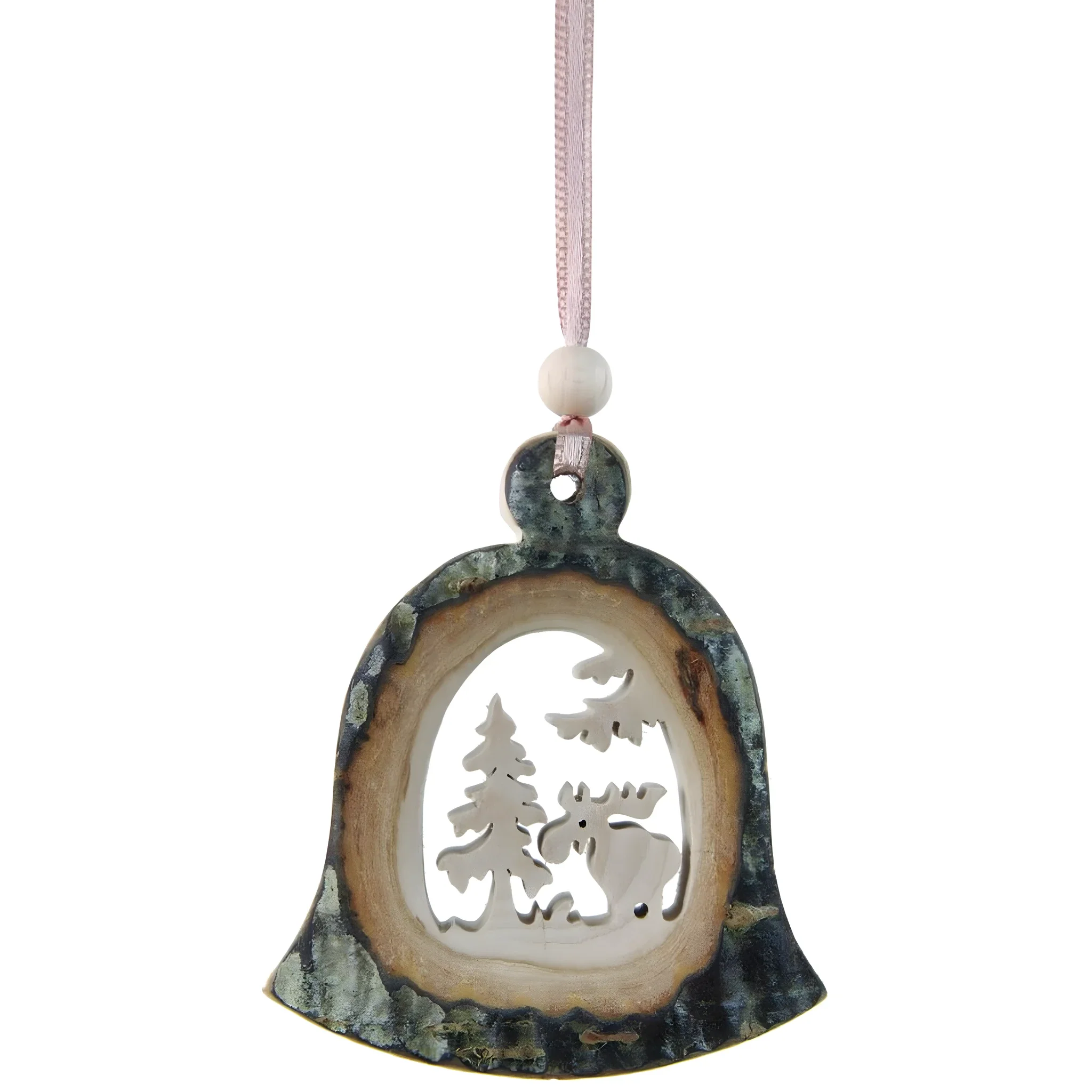 Weihnachtsanhänger Glocke aus Naturrinde