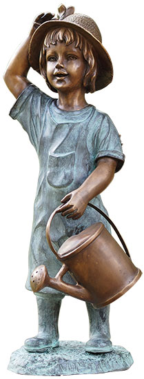 Gartenskulptur | Bronze – Mädchen mit Gießkanne