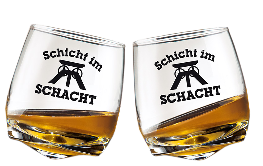 Wackelglas 2er Set in Geschenkverpackung – Whisky-Gläser