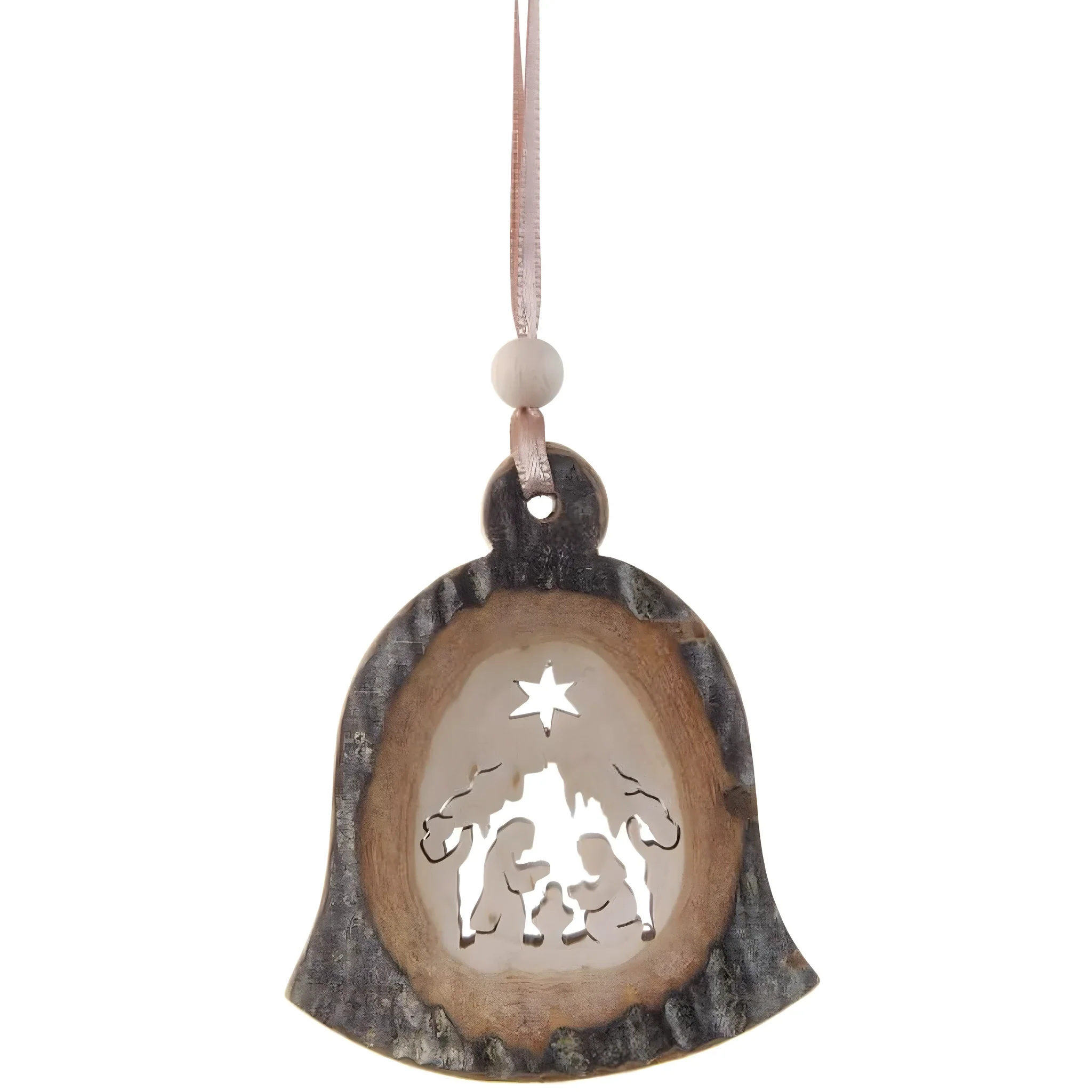 Weihnachtsanhänger Glocke aus Naturrinde