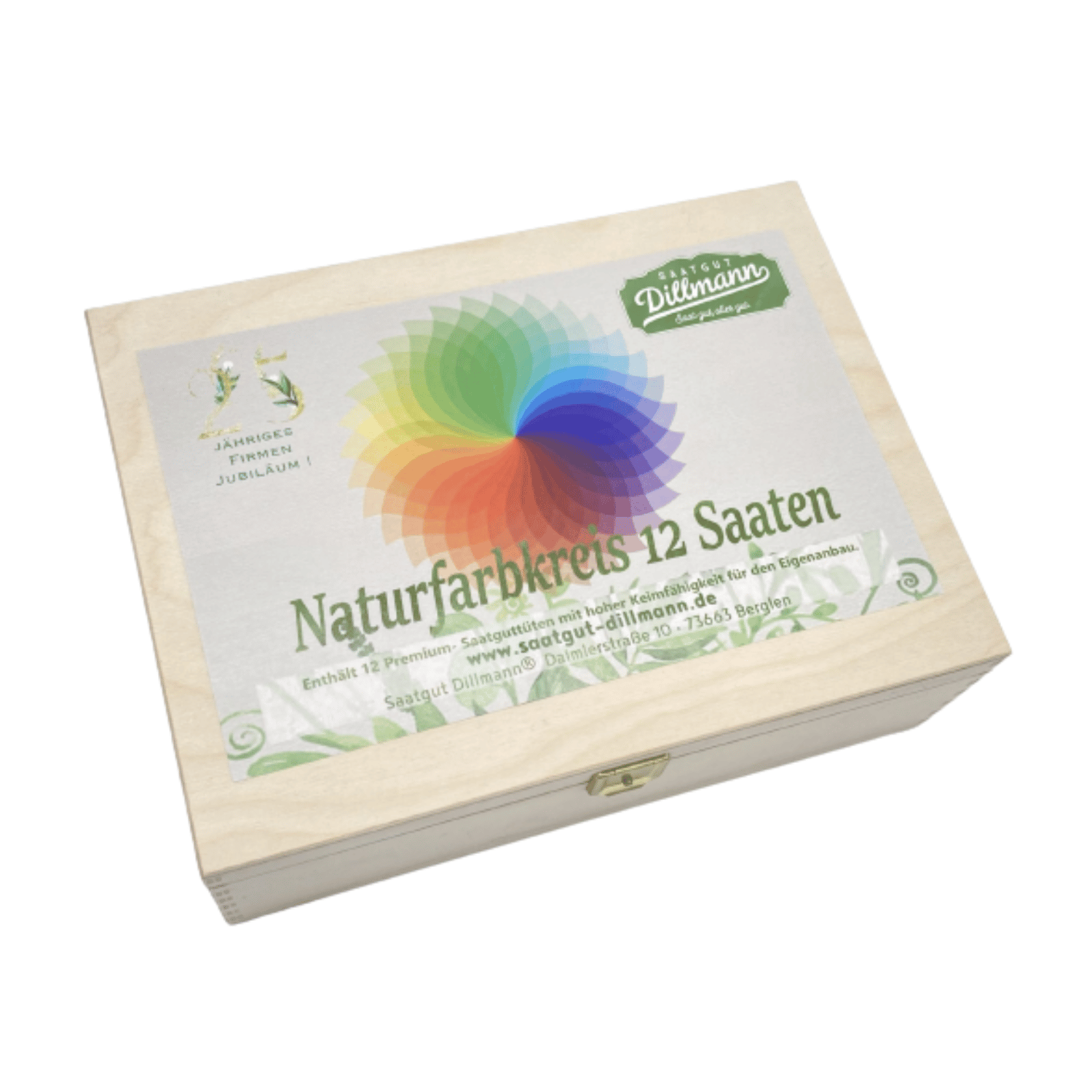 Bio-Saatgut-Box aus Holz: "Naturfarbkreis"