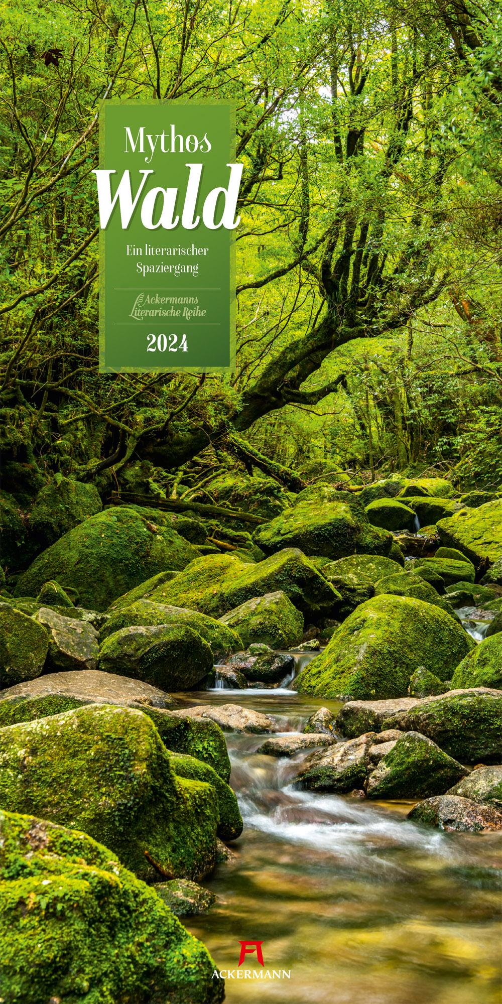 Mythos Wald - Literatur-Kalender 2024 Maße (B/H): 33 x 66 cm, Wandkalender