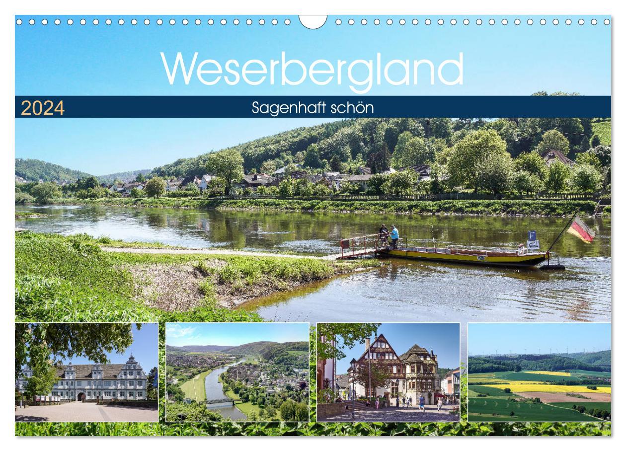 Weserbergland - sagenhaft schön (Wandkalender 2024 DIN A3 quer), CALVENDO Monatskalender Sagenhaft schönes Weserbergland