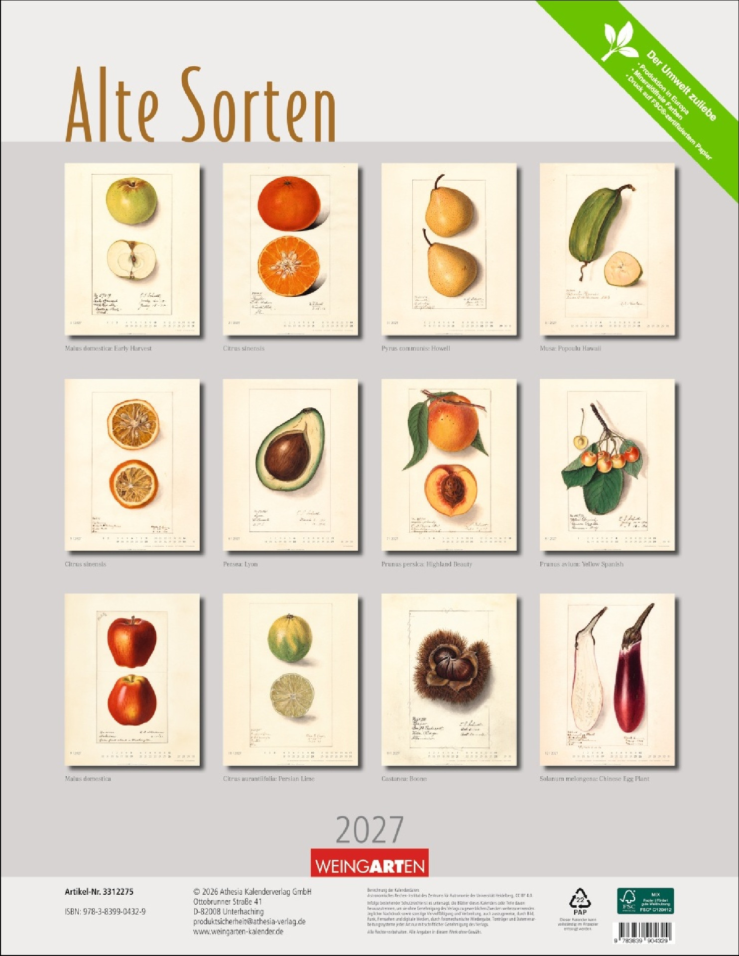 Alte Sorten Kalender 2027