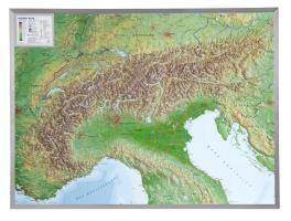 Alpenbogen, Reliefkarte, Groß Tiefgezogenes Kunststoffrelief