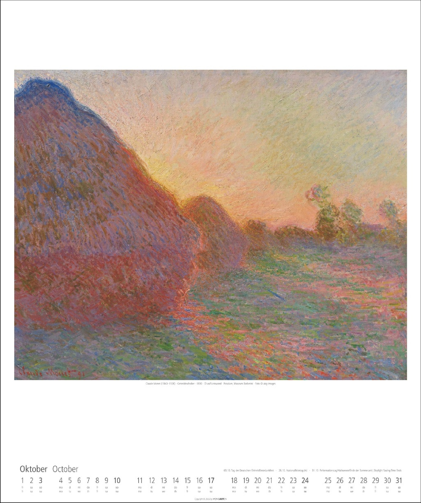 Claude Monet Kalender 2027