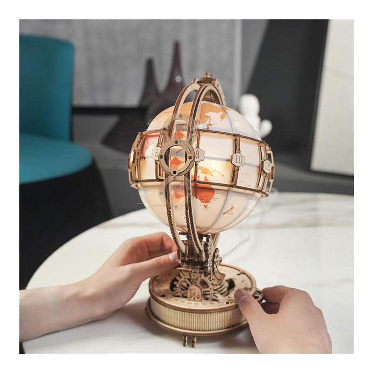 3D-Holzpuzzle "Beleuchteter Globus"