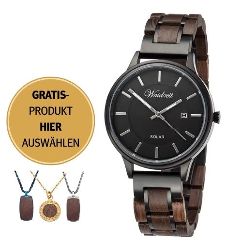 Solaruhr aus Mooreiche | Mystic