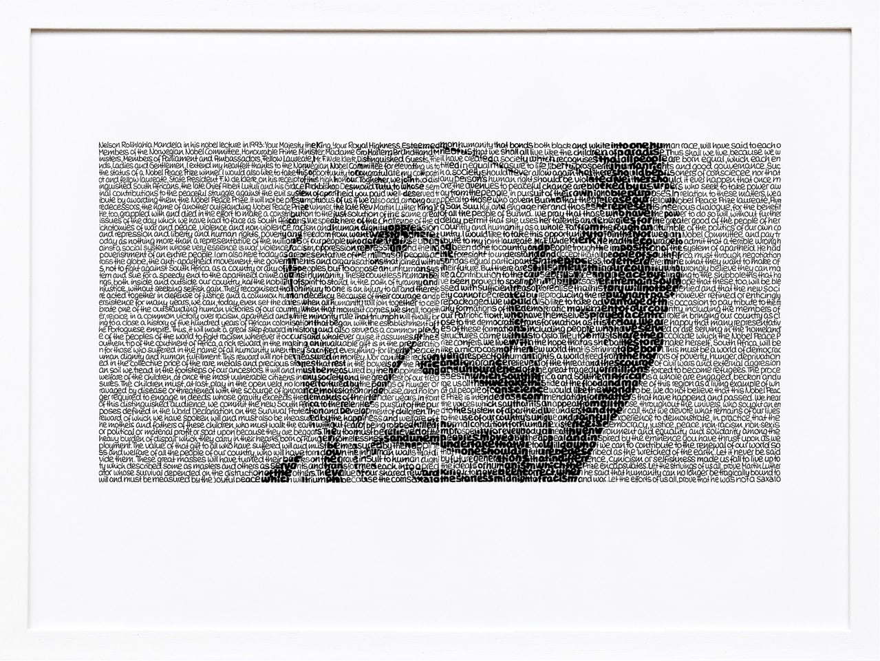 "Nelson Mandela" SAXA Edition Wortmalerei