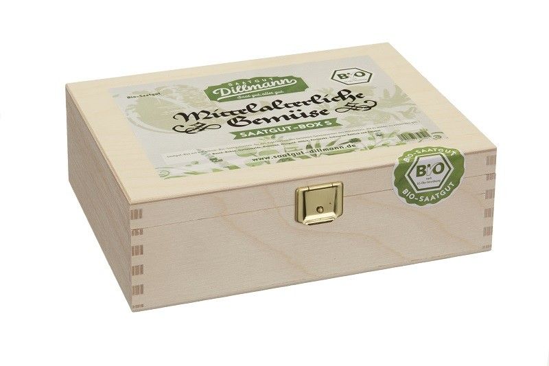 Bio-Saatgut-Box Holz: Mittelalterliches Gemüse S