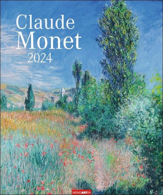 Claude Monet Kalender 2024. Kunstvoller Wandkalender mit impressionistischen Gemälden voller Farben und Licht. Großer Kunst-Kalender 2024. 46x55 cm. Hochformat Maße (B/H): 46 x 55 cm, Kunstkalender, Dt/engl