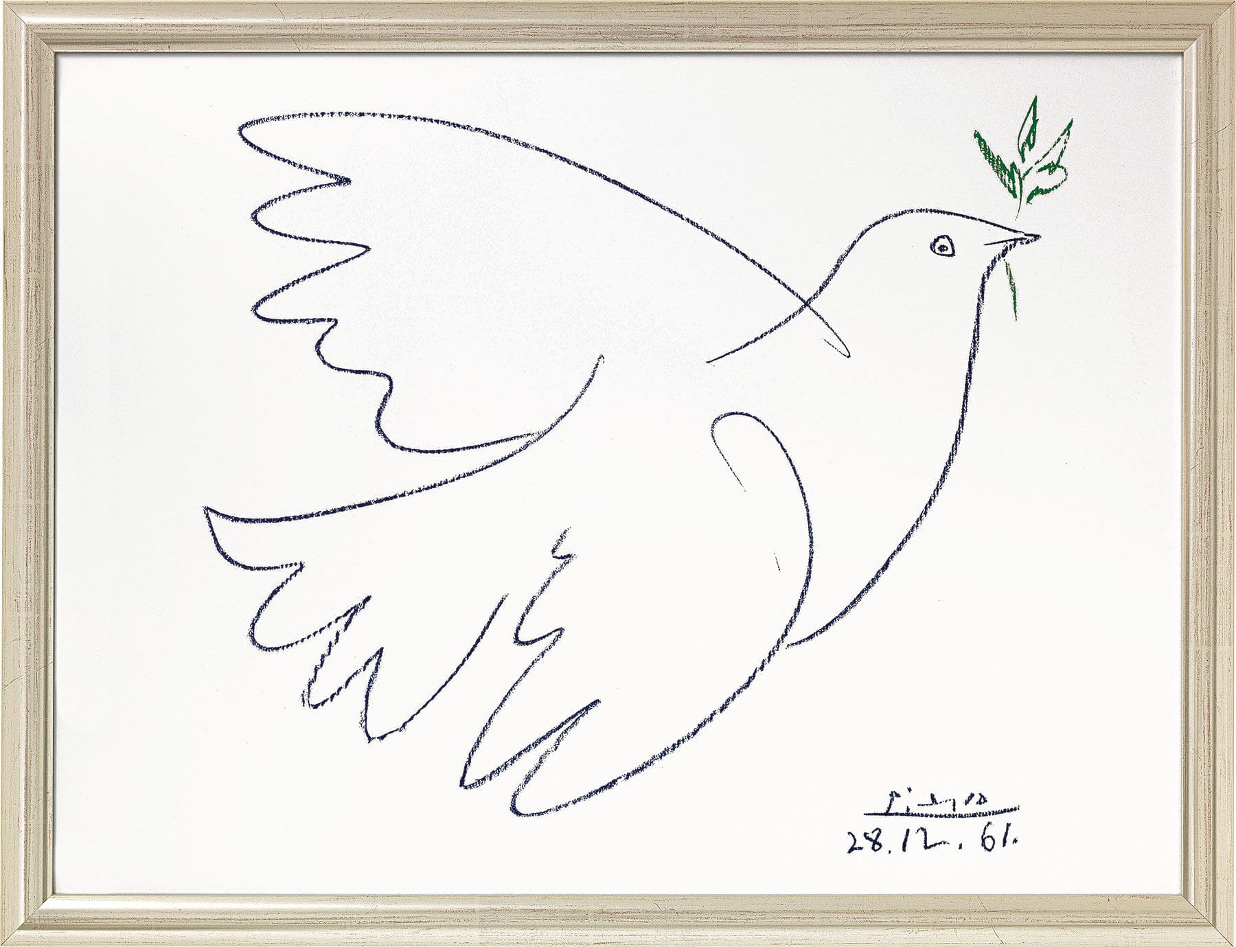 Pablo Picasso: "Friedenstaube" (1961), gerahmt